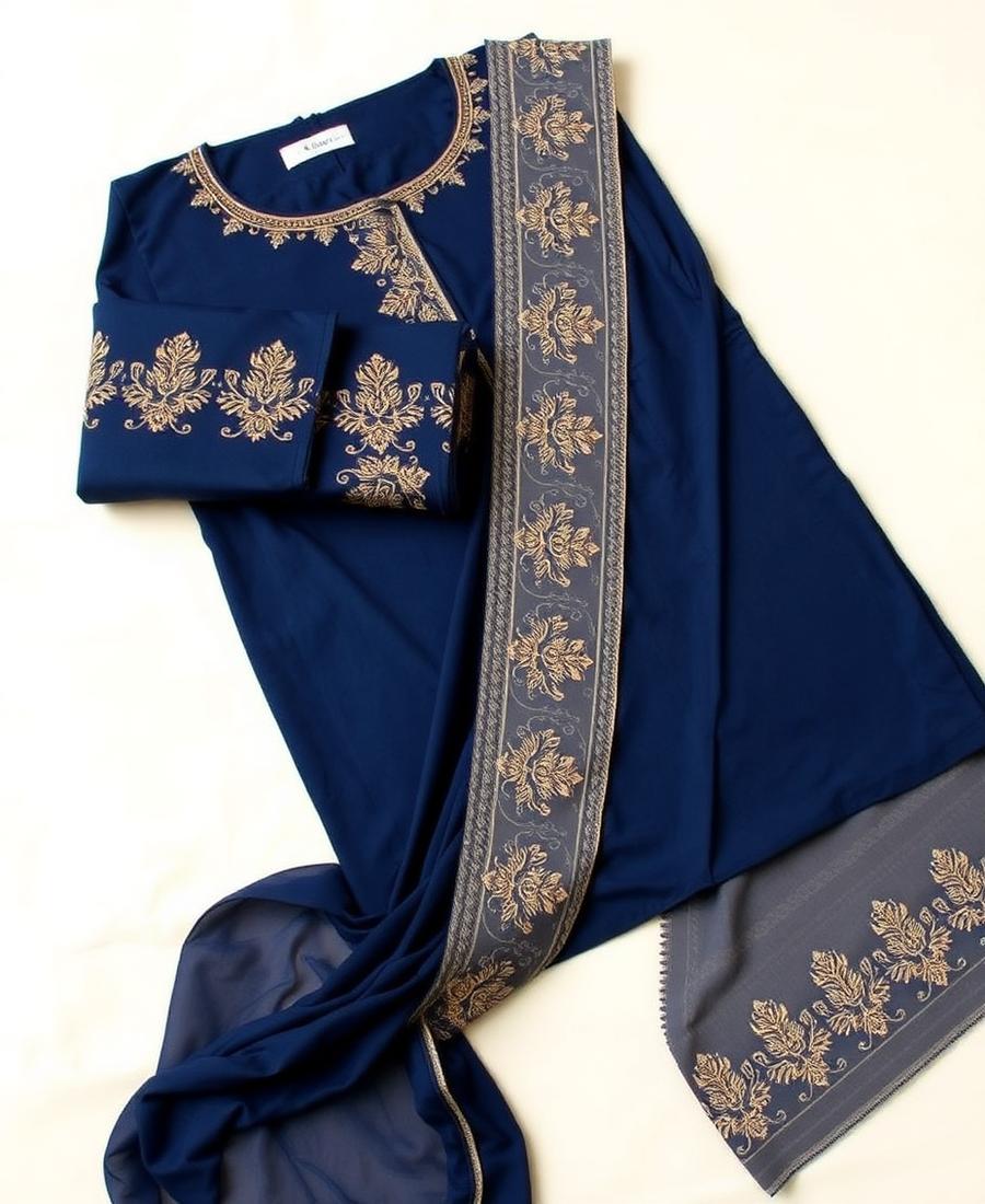 Cream Chikankari Suit with Monochrome Print Top